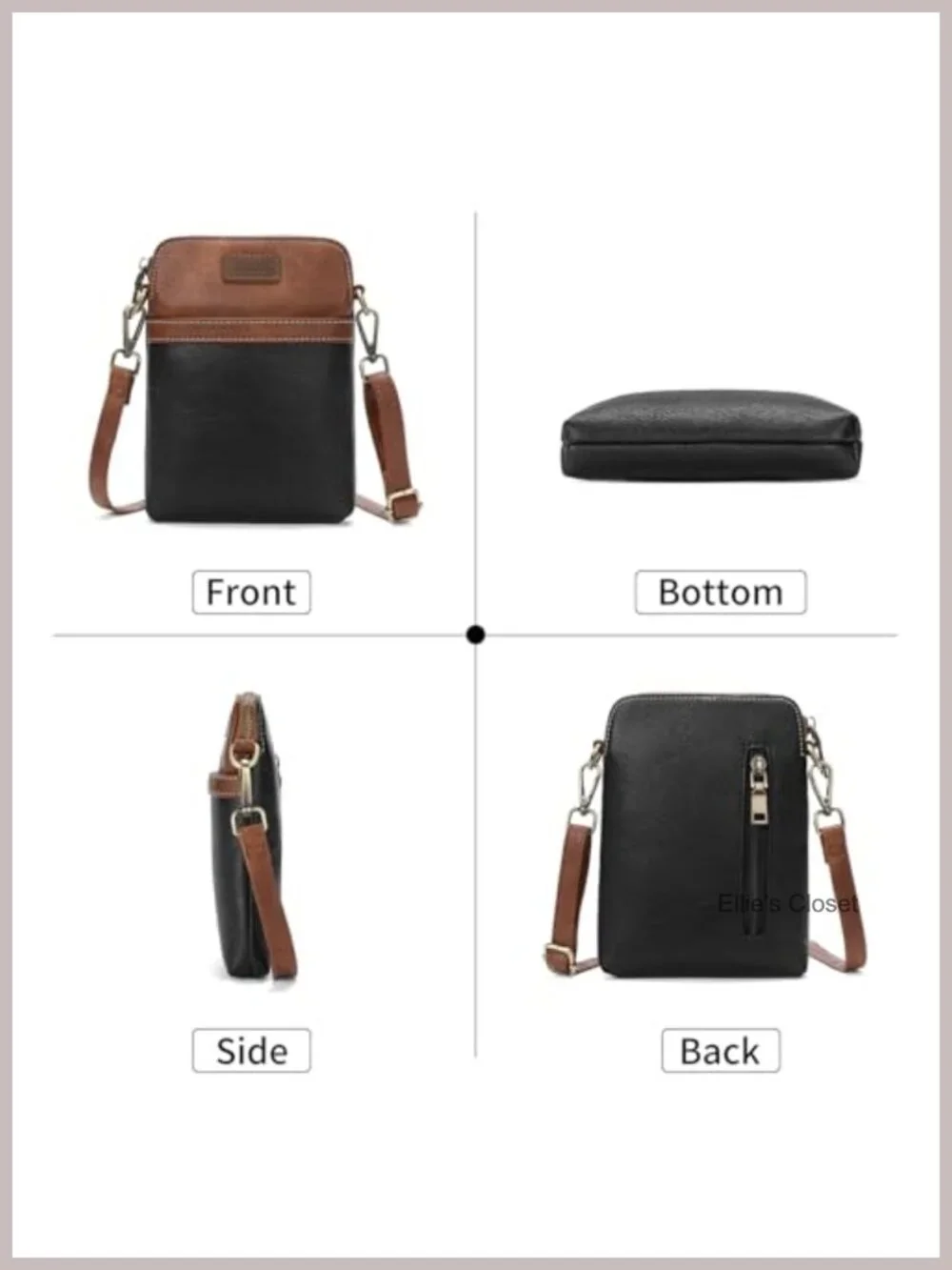 Small Vegan Leather Crossbody Bag with Adjustable Strap for Women Phone Purse